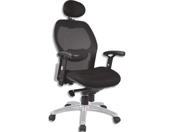 Fauteuil tempo dossier resille assise mesh noir mecanisme basculant decale accoudoirs reglables — Non classé