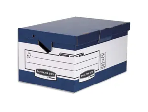 Conteneur maxi bankers box heavy duty carton coloris blanc bleu montage automatique — Non classé