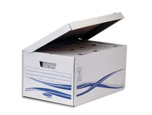 Conteneurs bankers box basique carton montage manuel ouverture dessus lot 5 unites — Non classé