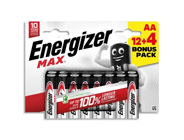 Pile energizer max alcaline lr06 taille aa blister 16 unites — Non classé