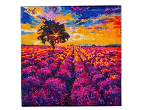 Kit tableau broderie diamant sans marque 30x30cm coloris lavande — Non classé