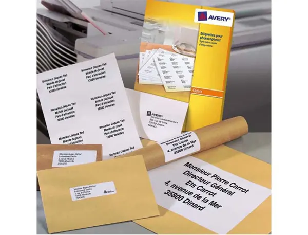 Etiquettes copieur avery format 105 x 70 mm coloris blanc boîte 800 unites — Non classé
