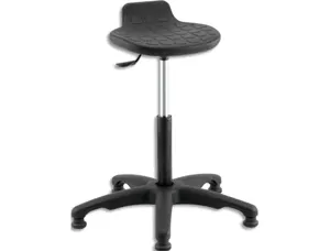 Siege assis debout assise pivotante en pu pietement nylon sans repose pieds coloris noir — Non classé