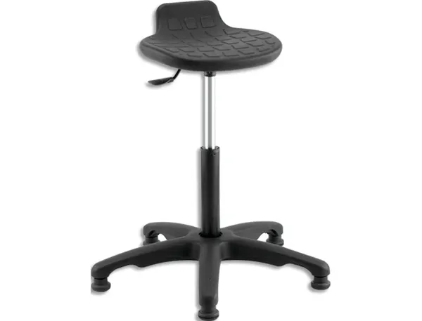 Siege assis debout assise pivotante en pu pietement nylon sans repose pieds coloris noir — Non classé