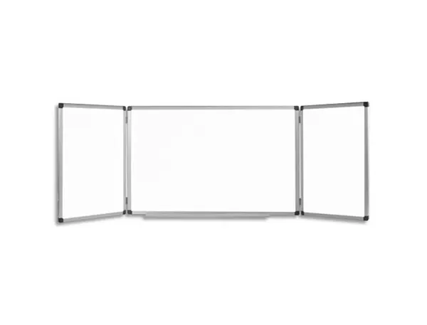 Tableau triptyque bi office blanc laque magnetique effacable a sec avec repose stylos format 300 x 100 cm — Non classé