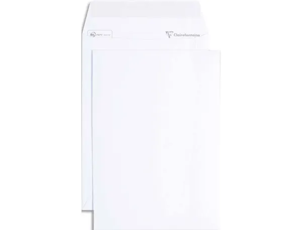 Pochette clairefontaine velin auto-adhesive 120g format c5 162x229mm coloris blanc boite 50 — Non classé