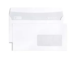 Enveloppe clairefontaine auto-adhesive 110x220mm 80g fenetre 45x100mm coloris blanc paquet 50 — Non classé