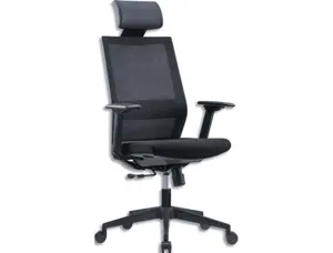 Fauteuil de bureau mt international dossier en resille avec têtière mecanisme synchrone coloris noir — Non classé