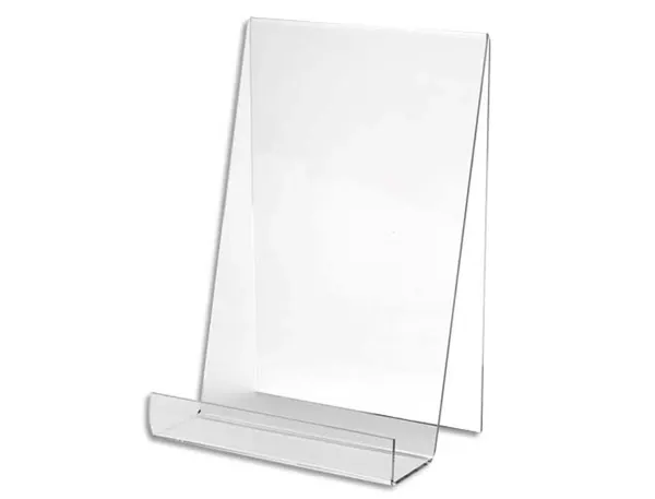 Chevalet de presentation deflecto pour documents format a5 à poser pmma vertical dim l19 x h15,1 x p12,5 cm — Non classé
