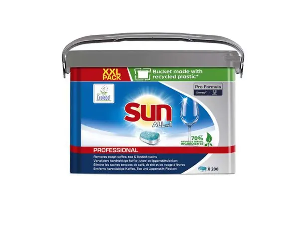 Tablettes pour lave vaisselle tout en un sun professional maxi pack 200 unites — Non classé