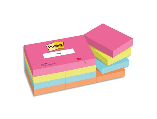 Notes post-it poptimistic 38 x 51 mm assorties 12 blocs de 100 — Non classé