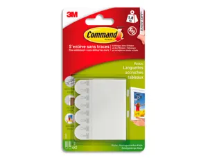 Languettes de fixation command tableau petit modèle blanc blister 8 — Non classé