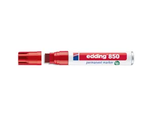 Marqueur permanent edding 850 pointe biseautée corps aluminium coloris rouge — Non classé