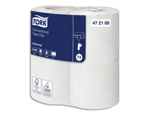 Papier toilette blanc 2 plis 200 feuilles universal tork lot 8 paquets de 6 rouleaux — Non classé