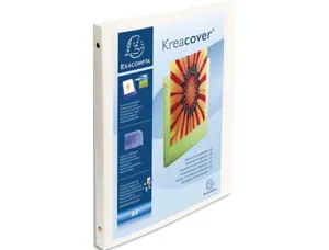 Classeur personnalisable exacompta kreacover 4 anneaux 15 mm blanc — Non classé