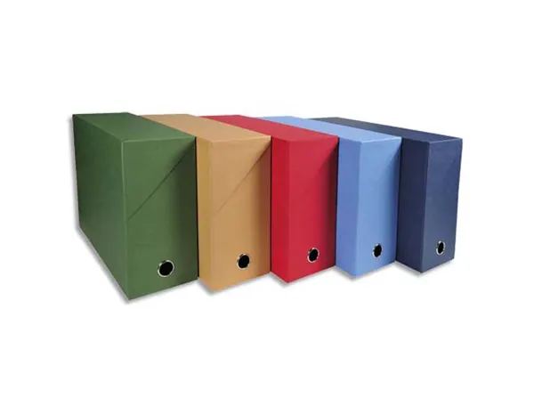 Boîte de transfert exacompta carton toilé dos 9 cm format 34 x 25,5 cm assortis — Non classé
