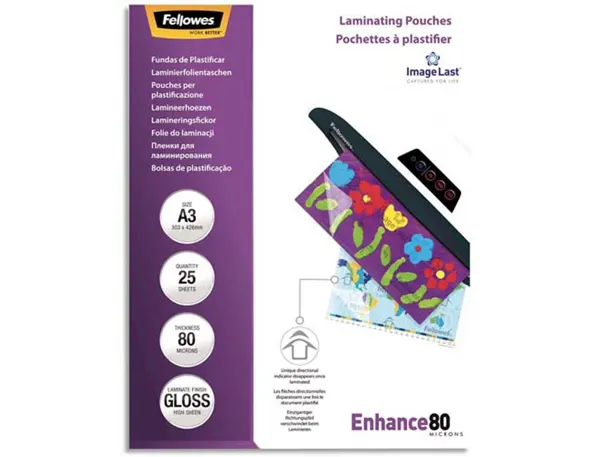 Pochettes de plastification fellowes format a3 80 microns paquet 25 — Non classé