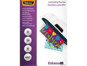 Pochettes de plastification fellowes format a4 mat 80 microns paquet 100 — Non classé