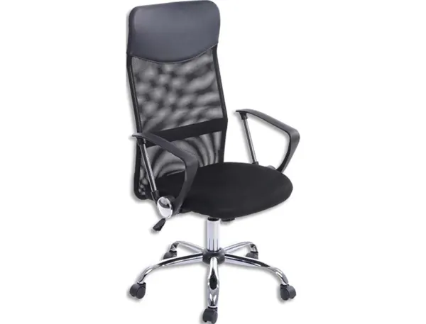 Fauteuil de bureau ergonomique design moderne assise noire dossier résille — Non classé