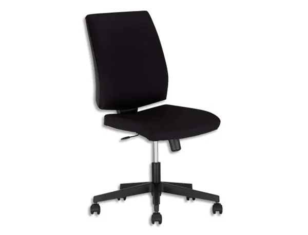 Siège de bureau square assise et dossier tissu noir mécanisme synchrone sans accoudoirs — Non classé