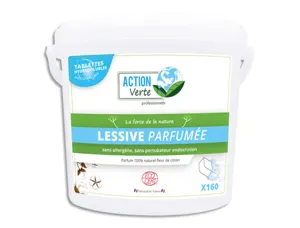 Tablettes lessive action verte hydrosolubles concentrées parfumées seau 160 — Non classé