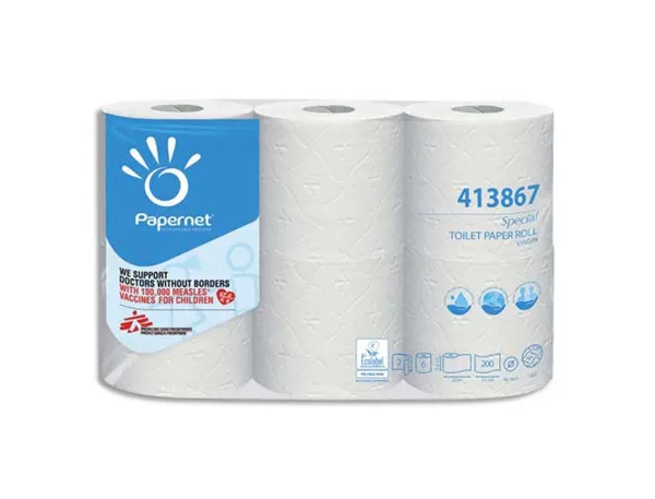 Papier toilette papernet pure cellulose blanc 2 plis 200 formats longueur 22 m lot 6 rouleaux — Non classé