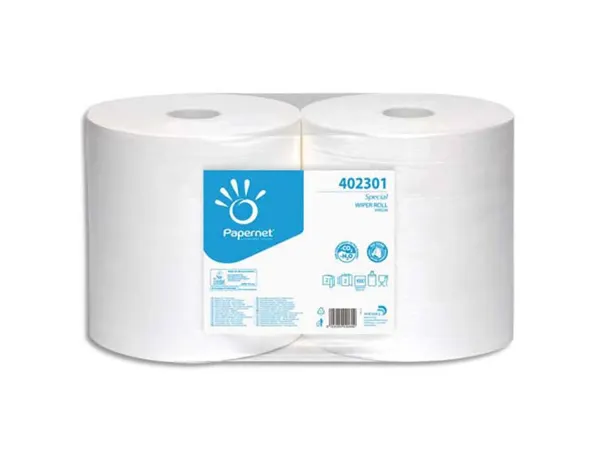 Bobines essuyage industriel papernet blanc 2 plis pure cellulose 1000 formats longueur 305 m lot 2 — Non classé