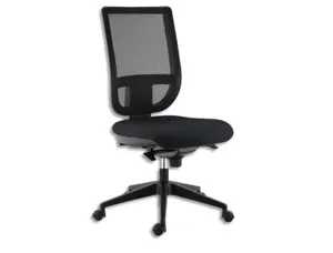 Siège tertio dossier résille assise tissu noir mécanisme synchrone piètement nylon sans accoudoirs — Non classé