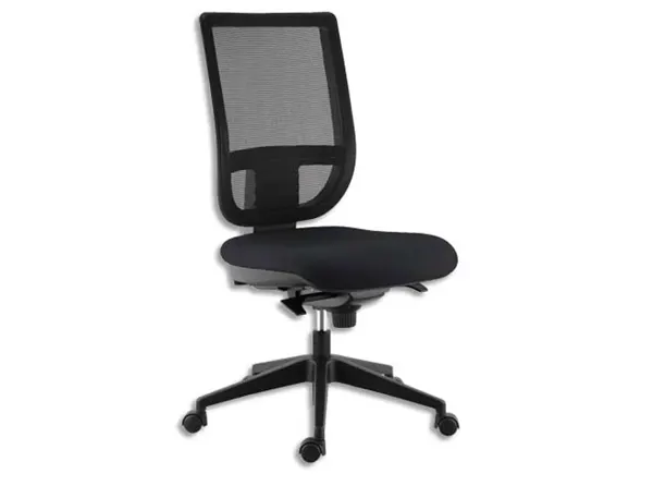 Siège tertio dossier résille assise tissu noir mécanisme synchrone piètement nylon sans accoudoirs — Non classé