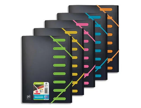 Trieur student oxford polypropylene opaque 8 positions fermeture elastique coloris assortis — Non classé