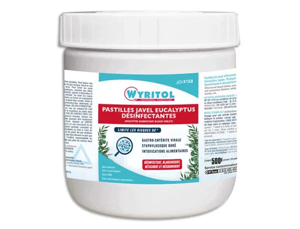 Pastilles de javel effervescentes wyritol parfum eucalyptus boîte de 150 — Non classé