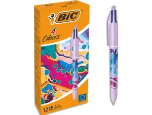 Stylo-bille bic 4 couleurs hydro purple encre classique retractable pointe moyenne 1,0mm — Non classé
