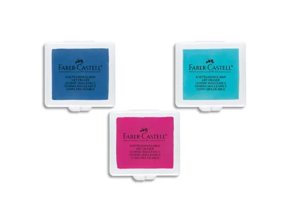 Gomme mie de pain faber castell pour fusain et craie coloris assortis turquoise vert pomme mûre — Non classé