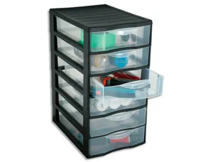 Tour plastique orgamix sundis 6 tiroirs 36,5 x h50 x 26 cm système d arrêt — Non classé