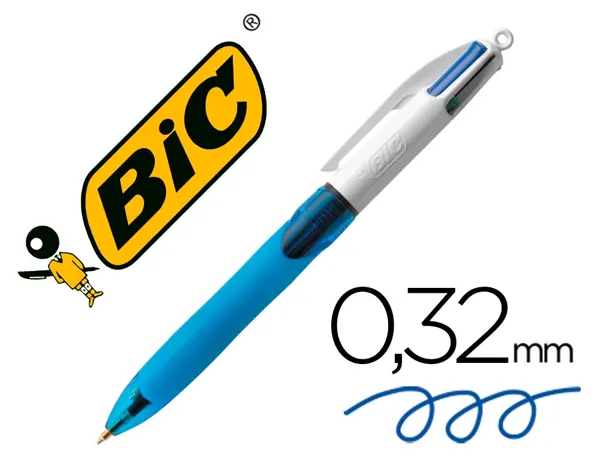 Stylo-bille bic 4 couleurs grip pro pointe moyenne encre classique rétractable rechargeable 4 couleurs — Non classé