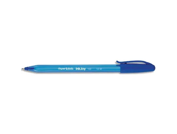 Stylo-Bille Paper Mate Inkjoy 100 Écriture Moyenne 0.7mm Ultra Douce Corps Triangulaire Résiste Bavures Coloris Bleu…