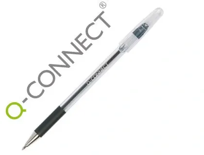 Stylo-bille q-connect grip caoutchouc couleur encre corps translucide noir — Non classé