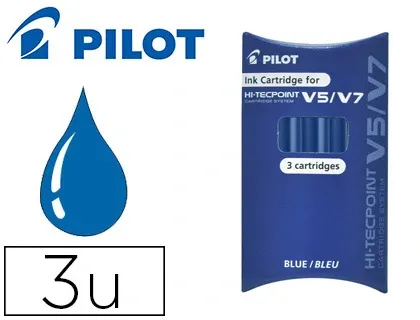 PILOT Cartouches d'encre pour Stylo roller V5/V7, bleu — Fournitures