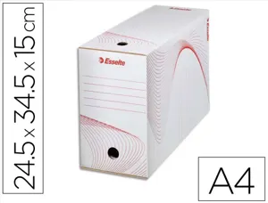 Boîte archives esselte standard carton ondulé recyclable a4 245x345mm dos 150mm assemblage manuel facil coloris blanc — Non…