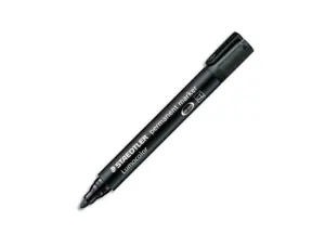 Marqueur staedtler permanent dry safe lumocolor pointe ogive rechargeable résistant eau corps noir encre noire — Non classé