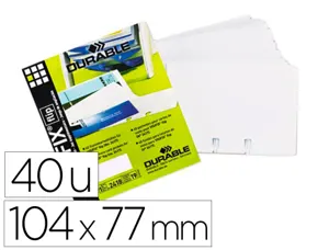 Pochette durable transparente amovible capacité 80 cartes de visite 104x54mm recto verso paquet 40 unités — Non classé