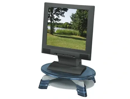 Support moniteur fellowes pivotant écran plat espace range-papiers plateforme tournante hauteur réglable maximum 14kg — Non…