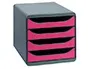 EXACOMPTA Module de classement BIG-BOX, 4 tiroirs, framboise — Aménagement d'espace — vue 2