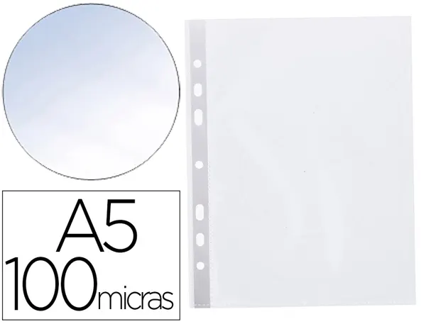 Pochette q-connect polypropylène 10/100e perforée ouverture dessus a5 148x210mm sachet 100 unités — Non classé