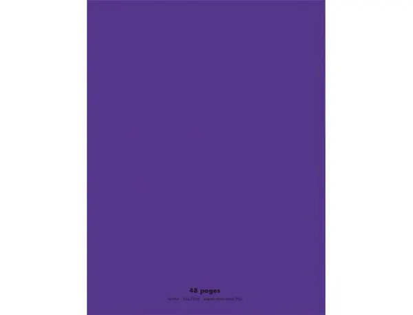 Cahier piqué conquérant classique couverture polypropylène rigide transparent a4+ 24x32cm 48 pages 90g séyès violet — Non…