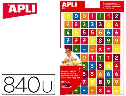 Gommette apli agipa repositionnable carrée chiffres coloris assortis pochette 12f 840 unités — Non classé