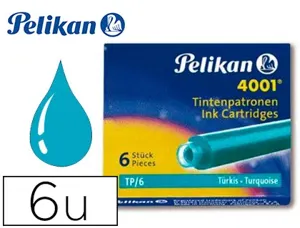 Cartouche pelikan courte standard turquoise étui 6 unités — Non classé