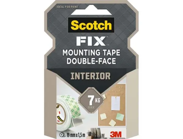 3M Ruban adhésif de fixation Scotch-Fix double face, 19 mm x — Produits de montage