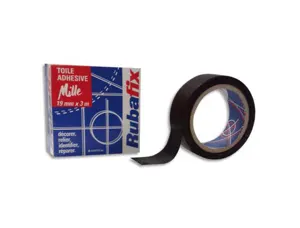 Rubafix Ruban toile, se découpe à la main, plastifié, noir — Adhésifs & colles spéciales
