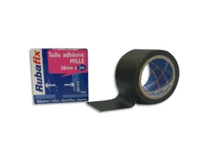 Rubafix Ruban toile, se découpe à la main, plastifié, noir — Adhésifs & colles spéciales